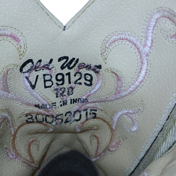 Old West Pink And Black Zebra Glitter Cowboy Boots Cowgirl Boots size 12 - Picture 10 of 11